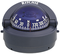 Ritchie Kompass Modell 'Explorer S-53g', 12v, Aufbaukompass, Rose Ø69,9mm/5°, Grau - 067034 72dpi - 9067034