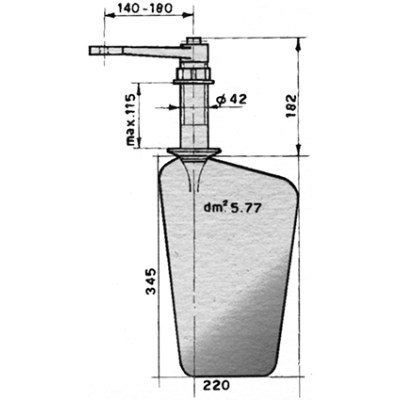 Radice Bronze Ruder Typ 12/6P, Für Flachen Boden. Bootslänge: 5-8m - 469012 - 469012