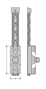 Antal Aluminium 'Automatic' T-Track (40x8) Für Fallenschlitten, Lochmaß Ø=8mm, Lochabstand 50mm - 602313 72dpi - 602313