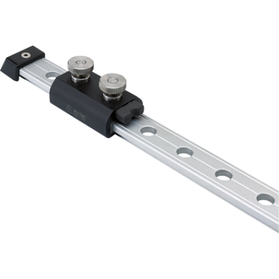 Antal Aluminium Verstellbarer Doppelter Stopper Pin Für T-Schiene 40x8mm, Mit 50mm Lochabstand - 691722 al 72dpi - 691722/AL