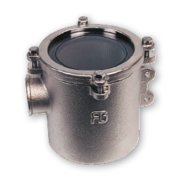 Nickel-Besch. Bronze K&uuml;hlwasserfilter (Robust) Mit Niro 316 Sieb, 2", H=215mm, 30000l/Std - 001164 jkl - 9001164J