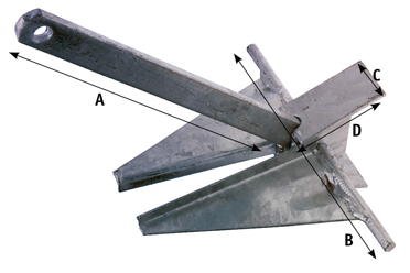 Feuerverzinkter Plattenanker Typ 'Danforth', 12kg - 010120 l 72dpi - 9010120