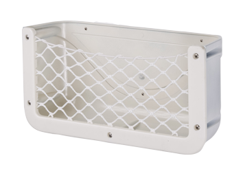 Kunststoff Staukasten, Wei&szlig;, Mit Schwarzem Eleastischem Netz, Abm. 370x185x100mm - 015285 72dpi - 9015285