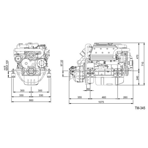 Sol&eacute; Schiffsdiesel Mini 74 Mit Technodrive Wendegetriebe Tm345, R=2.47:1 - 022171 01 72dpi - 9022171