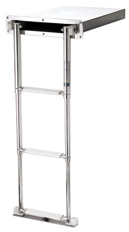 Niro Teleskopische Badeleiter In Kassette, 4-Stufen Stufen Mit Kunststoff Bekleidet - 024341 72dpi - 9024341