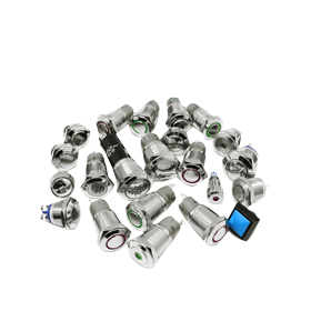 Niro Ring Led Druckschalter, On/Off, 12v, Bohrloch &Oslash;16mm, Einbautiefe 36mm, Rot Led - 025250 01 72dpi - 9025250