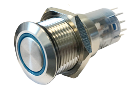 Niro Ring Led Druckschalter, (On)/Off, 12v, Bohrloch &Oslash;22mm, Einbautiefe 40mm, Blau Led - 025260 72dpi 8 - 9025263