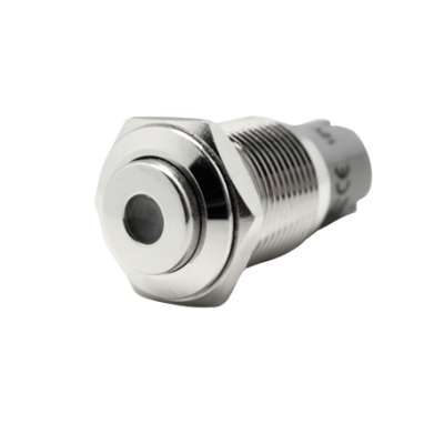 Niro Punkt Led Druckschalter, (On)/Off, 24v, Bohrloch &Oslash;16mm, Einbautiefe 36mm, Rot Led - 025276 72dpi - 9025276