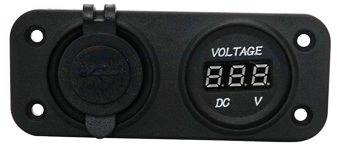 Wasserdichter Dc Steckdose, 2x Usb & 1x Voltmeter (Doppell) - 025325 2 72dpi - 9025325