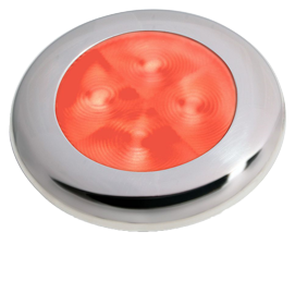 Hella Slim-Line Round Orientierungsleuchte, Rot, 12v Led, Niro Polierter Rand, &Oslash;72mm - 041343 - 9041343