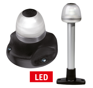 Hella Naviled Vollkreis Rundumlicht Wei&szlig;, 9-33v, 360&deg;, 2nm, Schwarzer Fu&szlig;, &Oslash;90mm, H=83mm - 041350 - 9041335