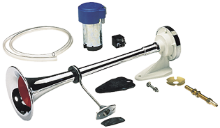 Messingverchromtes Signalhorn Mit Kompressor, Einklang, L=500mm, 24v (111db(A)-228hz) - 05103 72dpi - 905103