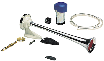 Kunststoffverchromtes Signalhorn Mit Kompressor, Einklang, L=390mm, 12v (108db(A)-326hz) - 05112 72dpi - 905112