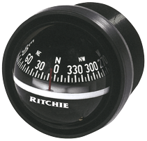 Ritchie Kompass Modell 'Explorer V-57.2', 12V, Armaturenbrettkompass, Rose &Oslash;69,9mm/5&deg;, Schwarz - 067030 72dpi - 9067030