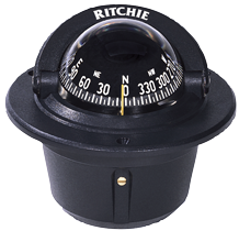 Ritchie Kompass Modell 'Explorer F-50', 12v, Einbaukompass, Rose &Oslash;69,9mm/5&deg;, Schwarz - 067039 72dpi - 9067039