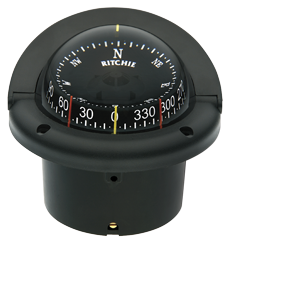 Ritchie Kompass Modell 'Helmsman', Hf-743, 12v, Einbaukompass, Rose &Oslash;95mm/5&deg;, Schwarz - 067078 72dpi - 9067078