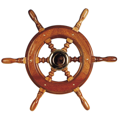 6-Speichen Steuerrad 'Typ 2' Klassiches Mahagoni Steuerrad Mit Adapter F&uuml;r Zwei Konusse, &Oslash;650mm - 068265 72dpi - 9068265