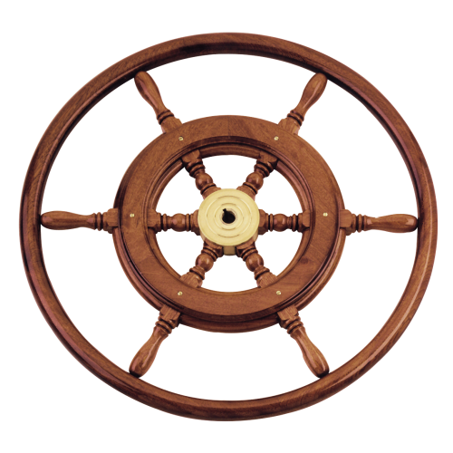 6-Speichen Steuerrad 'Typ 3b' Klassiches Mahagoni Steuerrad Mit Holzgriff, Inkl. Adapter, &Oslash;550mm - 068355 b 72dpi - 9068355/B