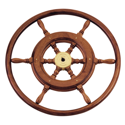 6-Speichen Steuerrad 'Typ 3b' Klassiches Mahagoni Steuerrad Mit Holzgriff, Inkl. Adapter, &Oslash;600mm - 068360 b 72dpi - 9068360/B
