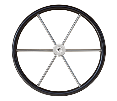 6-Speichen Steuerrad 'Typ 6c' Niro Mit Carbonlook Griff Mit Fingerriffeln Inkl. Adapter, &Oslash;600mm - 068760 - 9068760