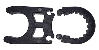 Einzelne Kunststoffklemme, Schwarz, F&uuml;r Badeleiter &Oslash;25mm (1") - 069830 1 - 9069839