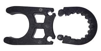 Einzelne Kunststoffklemme, Schwarz, F&uuml;r Badeleiter &Oslash;25mm (1") - 069830 1 - 9069839