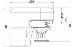 Ankerwinde Horizontal, Modell 'St Tropez', 6mm, 12v, 500w, Ohne Spillkopf - 072822 dims a - 72822