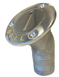 Niro Deckeinf&uuml;llst&uuml;tze 'Oil', Schlauchanschluss &Oslash;38mm, Flansch &Oslash;76mm, 30&deg; Modell - 078714 72dpi 1 - 9078714