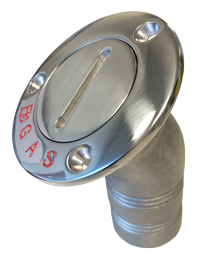 Niro Deckeinf&uuml;llst&uuml;tze 'Gas', Schlauchanschluss &Oslash;38mm, Flansch &Oslash;76mm, 30&deg; Modell - 078717 72dpi 1 - 9078717