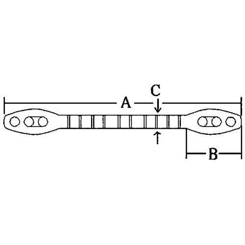 Gummi Ruckd&auml;mpfer, Tau &Oslash;6-12mm, A=430mm, B=81mm, C=25mm - 078770 01 72dpi - 9078770