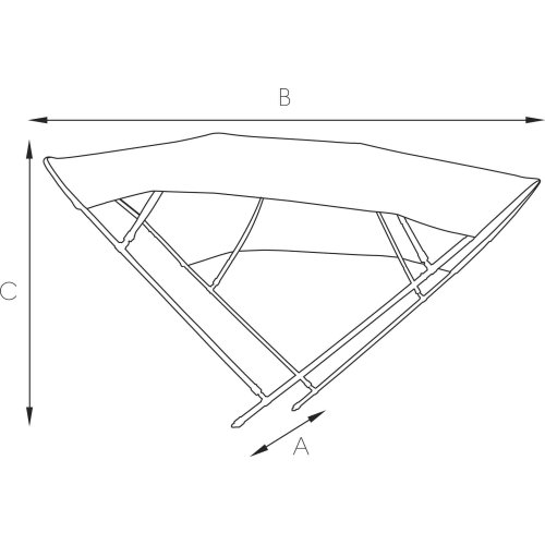 Sonnen-Top Modell 'Biminox', Blau, 200x200x140cm, Niro Streben - 080172 1 72dpi - 9080172