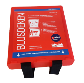 Feuerl&ouml;schdecke Ajax, 1100x1100mm, Komplett Mit Roter Wandhalterung - 082170 - 9082170