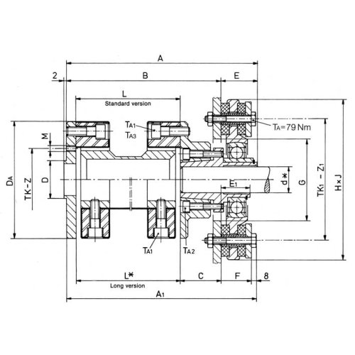 Centaflex Elastische Kupplung F&uuml;r Propellerwellen Mit Staudrucklager, Agm-50, Max. 870nm (Freizeit) - 088024 1 72dpi - 9088024