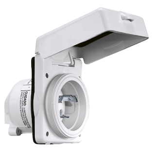 Nema-32a-Landanschlu&szlig;stecker, Kunststoff, 32a/230v, Mit Erdanschlu&szlig; Und Deckel, Ip56 - 089320 72dpi - 9089320