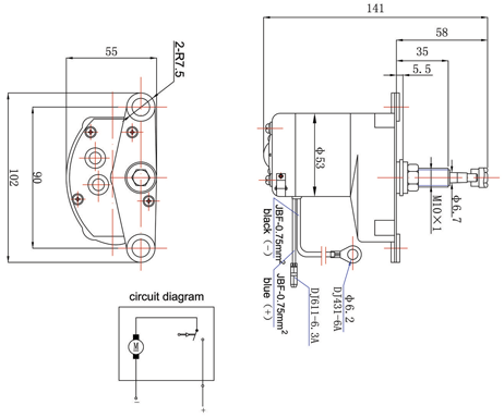 Scheibenwischer Motor Modell 'Alpha' (Zd1132), 1-Speed, 12v/6w, 90&deg; Wischwinkel - 096001 01 72dpi - 9096001