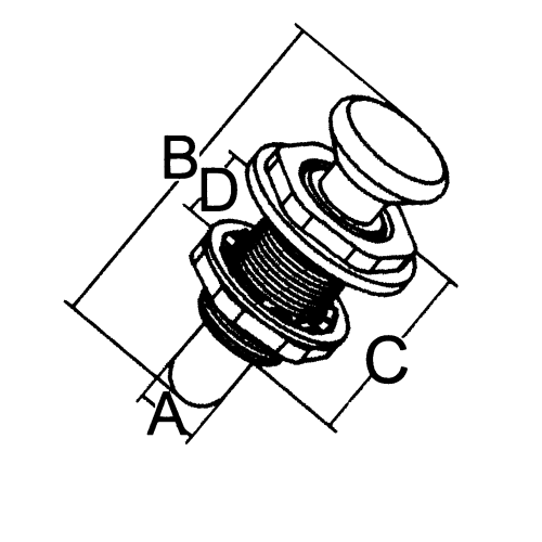 Niro Druckschnapper F&uuml;r Aufw&auml;rts Scharnierende Deckel, A=9,5, B=56,5mm, C=28mm, D=13mm - 098135 1 300dpi - 9098135