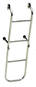 Niro Badeleiter, 4-Stufen, Mit Festen Distanzhaltern, Abm. Ausgeklappt 260x830mm, Rohr &Oslash;20mm - 110044 1 - 110044