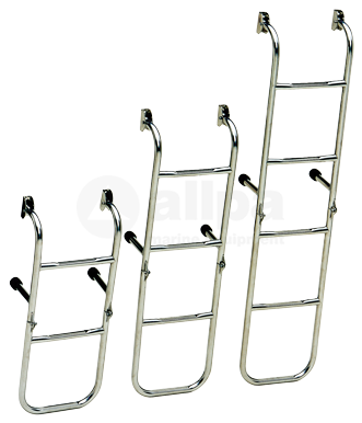 Niro Badeleiter, 5-Stufen, Mit Festen Distanzhaltern, Abm. Ausgeklappt 260x1040mm, Rohr &Oslash;20mm - 110045 1 - 110045