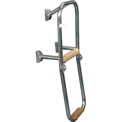 Niro Badeleiter, 2-Stufen Mit Holz Ausgekleidet, Abm. Ausgeklappt 240x685mm, Rohr &Oslash;20mm - 110053 72dpi - 110053