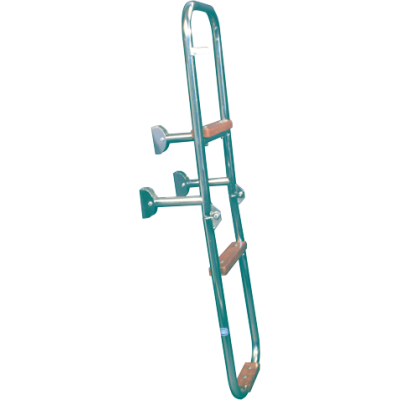 Niro Badeleiter, 3-Stufen Mit Holz Ausgekleidet, Abm. Ausgeklappt 240x930mm, Rohr &Oslash;20mm - 110054 72dpi - 110054