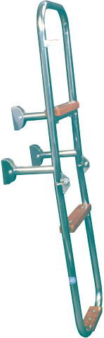 Niro Badeleiter, 3-Stufen Mit Holz Ausgekleidet, Abm. Ausgeklappt 240x930mm, Rohr &Oslash;20mm - 110054 72dpi - 110054