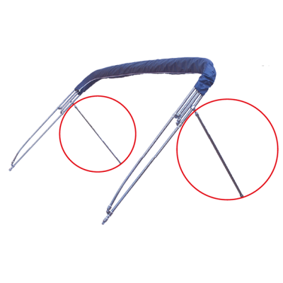 Paar St&uuml;tzen F&uuml;r Sonnen-Top 'Wilma'; Puder Coating; Fest L=60cm, &Oslash;20mm - 124550 - 124550