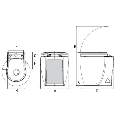 Elektrische Toilette Modell 'Laguna Hydro-Vakuum', 24v/8a - 259028 04 - 259028
