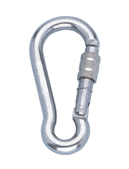 Niro Karabinerhaken Mit Schraubsicherung, &Oslash;11mm, L=120mm (Bruchlast 1400kg) - 292800 72dpi - 292800