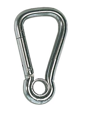 Niro Karabinerhaken Mit &Ouml;se & Extra Gro&szlig;er &Ouml;ffnung, &Oslash;10mm, L=100mm - 294700 - 294700