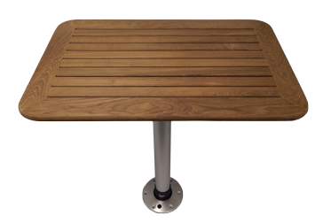 Tisch Teakholz 370x600x25mm Satz Mit Bein (H=686mm) Und Fu&szlig; - 369091 - 369091