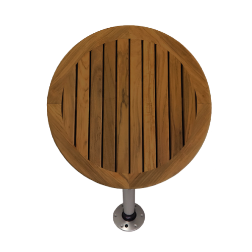 Tisch Teakholz Rund &Oslash;610x23mm Satz Mit Bein (H=686mm) Und Fu&szlig; - 369095 72dpi - 369095