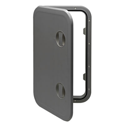 Kunststoff-Luke, 606x357mm, 180&deg;, Abnehmbar, Grau - 484162 g - 484162/G