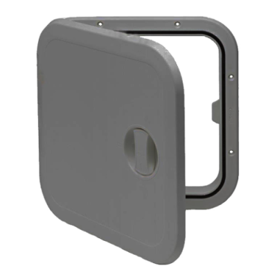 Kunststoff-Luke, 373x373mm, 180&deg;, Abnehmbar, Grau - 484163 g 1 - 484163/G