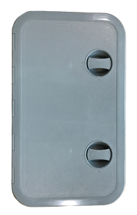 Kunststoff-Luke, 243x606mm, 2x Verschlu&szlig;, 180&deg;, Grau - 484166 g - 484166/G